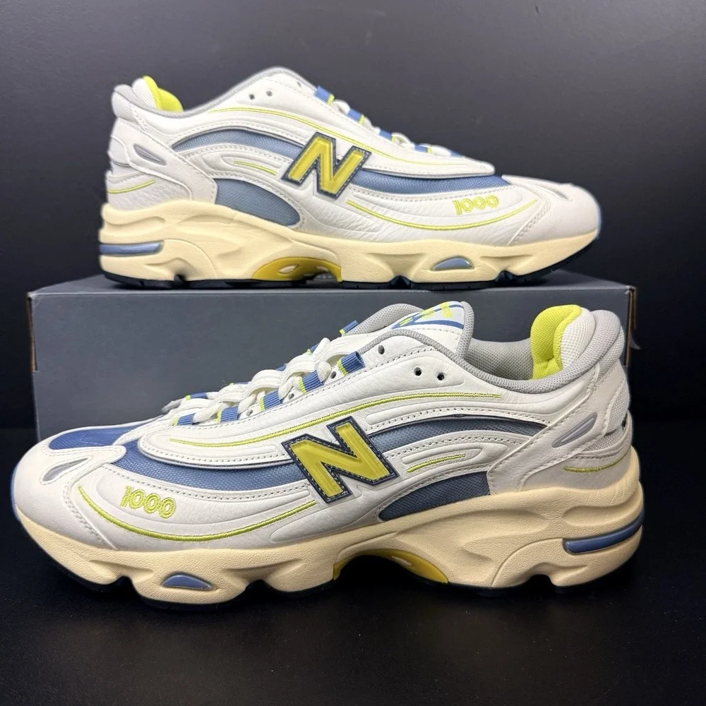 New Balance 1000 Mens Size 8.5 Shoes M1000CA‎ Sea Salt Heron Blue Sneaker White